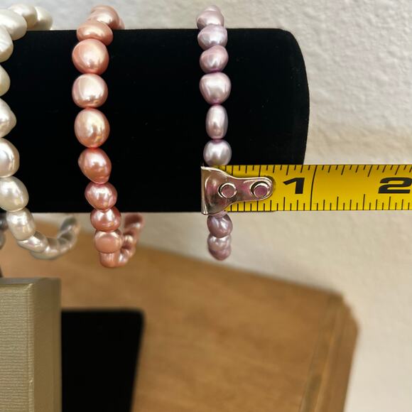 Honora 6.0-7.0mm Multi-Color Freshwater Cultured Pearl Strand Bracelet Set Of 7 - Picture 6 of 7